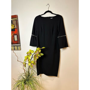 Calvin Klein black dress with pearls size 8
